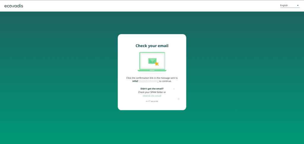 Ecovadis Registration Process Screenshot 2